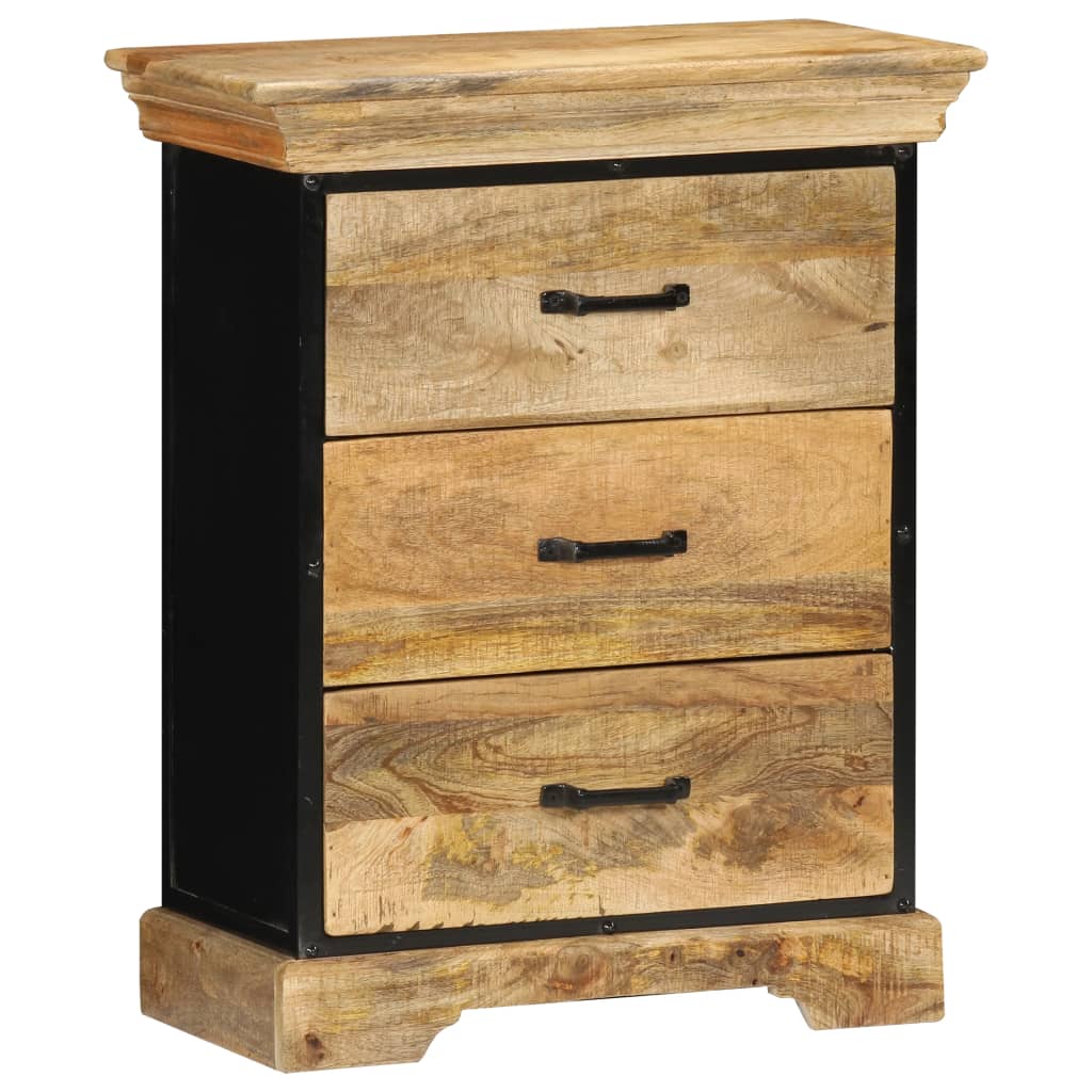 Chest Of Drawers Natural wood with black iron accents