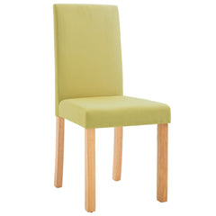 Dining Chair Set of 4 Green Fabric and Rubber wood Standard