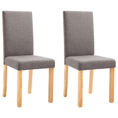 Dining Chair Set of 2 Taupe Fabric Standard Durable