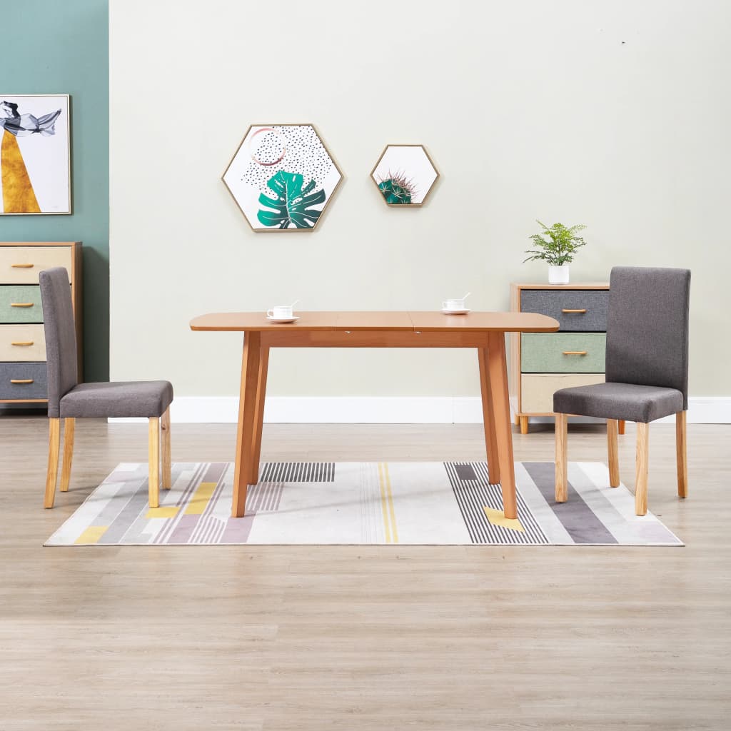 Dining Chair Set of 2 Taupe Fabric Standard Durable