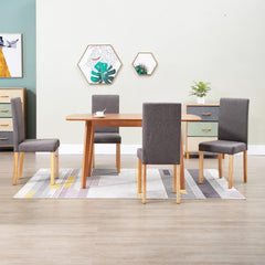 Dining Chair Set of 4 Taupe Fabric Medium Ergonomic