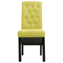 Dining Chair Set of 2 Green Fabric, Rubber wood Standard