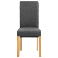 Dining Chair Set of 2 Grey Fabric Standard Ergonomic