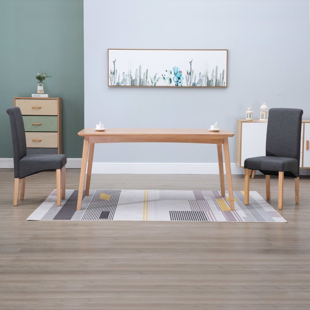 Dining Chair Set of 2 Grey Fabric Standard Ergonomic
