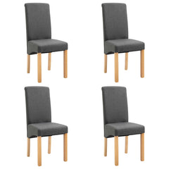 Dining Chair Set of 4 Gray Fabric and wood