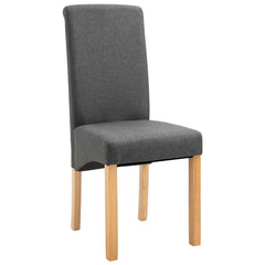 Dining Chair Set of 4 Gray Fabric and wood
