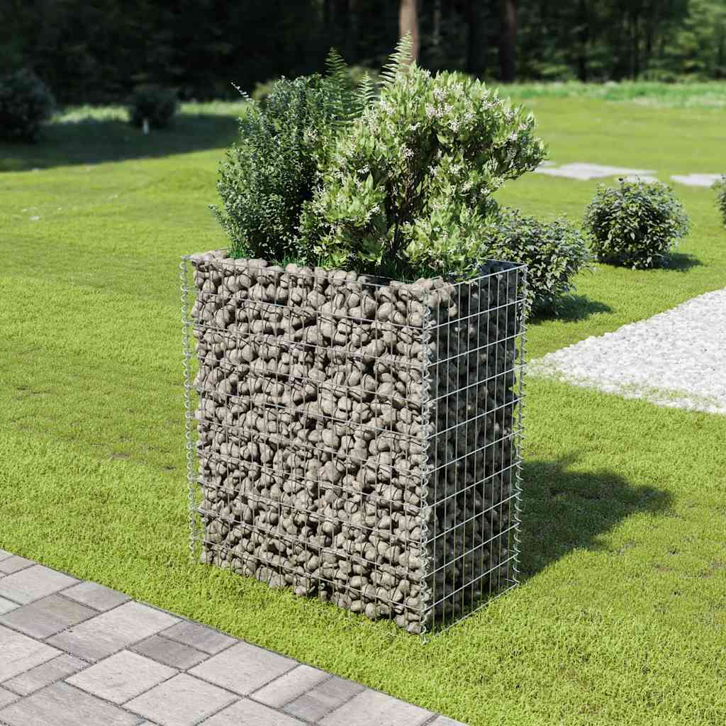 Gabion Raised Bed Silver Galvanized Steel 35.4x19.7x39.4 in