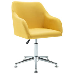 Dining Chair Set of 2 Yellow Fabric Swivel Dining Chair