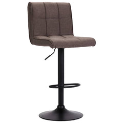 Bar Stool Set of 2 Taupe Polyester Adjustable Swivel