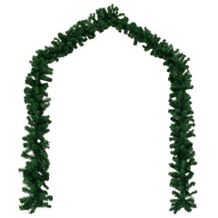 Four green PVC Christmas garlands arranged in an arch shape.