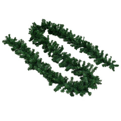 Four green PVC Christmas garlands, each with fluffy branches, totaling 106.3 inches.