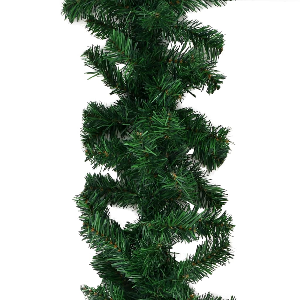Four pieces of green PVC Christmas garlands, totaling 106.3 inches long.