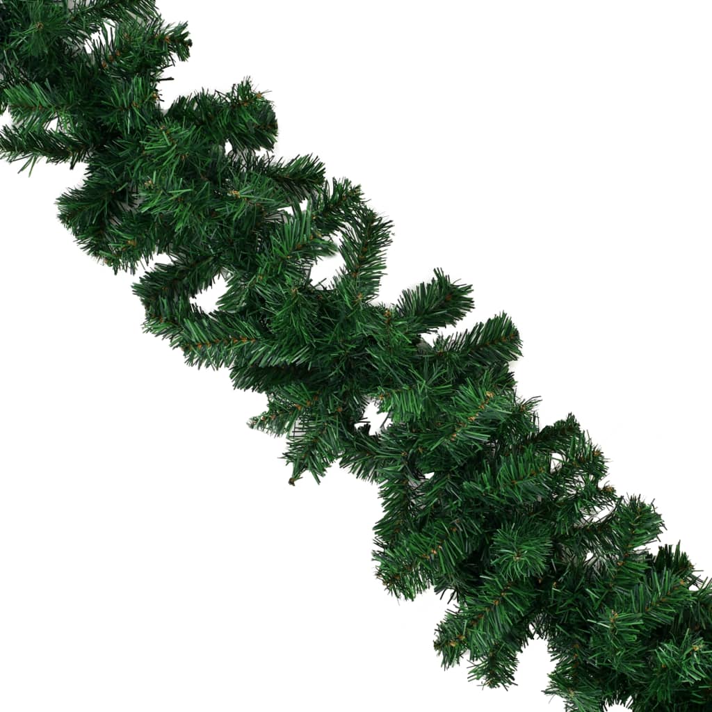 Green PVC Christmas garland set with 4 pieces totaling 106.3 inches.