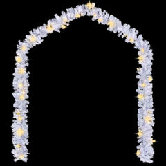 White Christmas garland with 300 LED lights forming an arch.