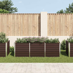 Raised Bed Brown Galvanized Steel 94.5 x 31.5 x 30.3 in