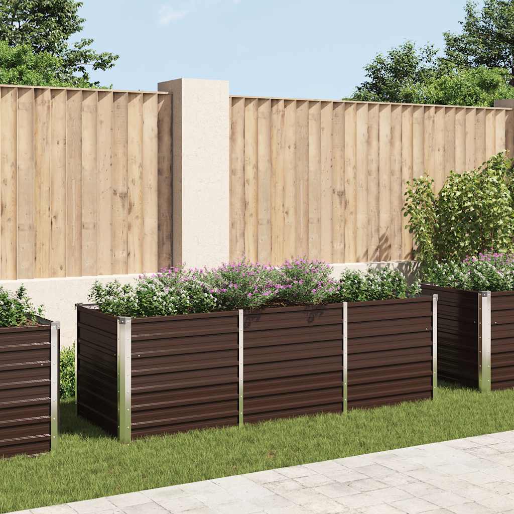 Raised Bed Brown Galvanized Steel 94.5 x 31.5 x 30.3 in
