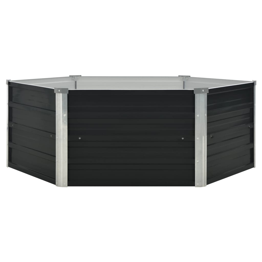 Raised Garden Bed Anthracite 50.8x50.8x17.7 Galvanized Steel