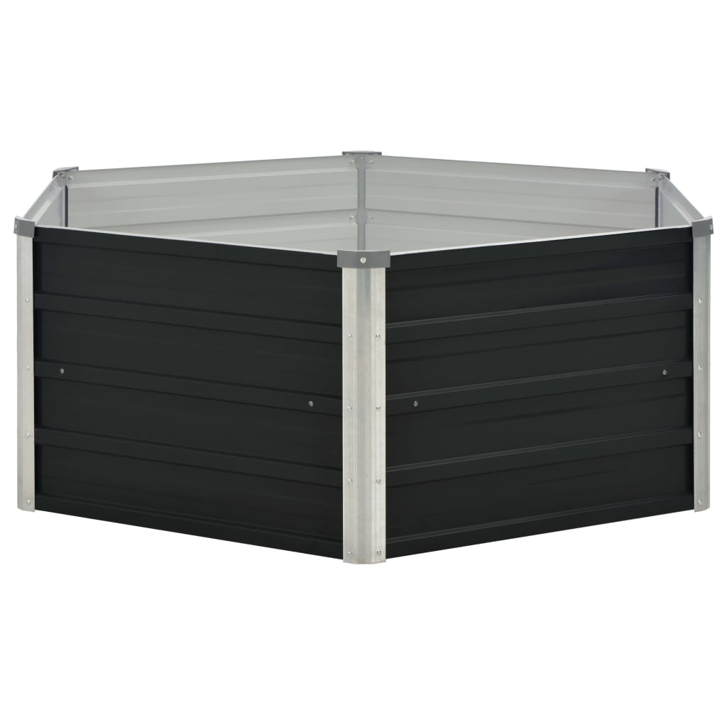 Raised Garden Bed Anthracite 50.8x50.8x17.7 Galvanized Steel