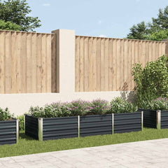 Raised Bed Anthracite Galvanized Steel 94.5 x 31.5 x 17.7 in