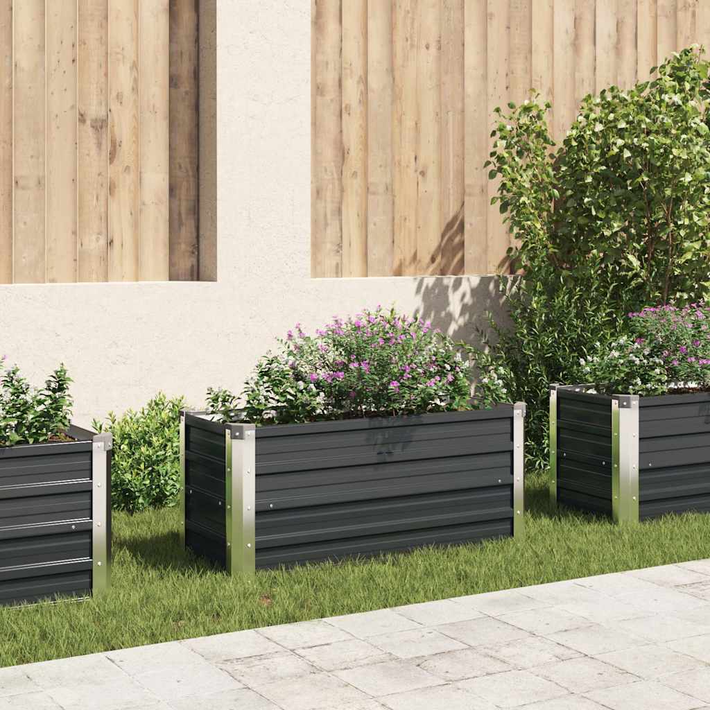 Raised Bed Anthracite Galvanized steel 39.4 x 15.7 x 17.7 in