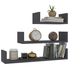 Shelf Set of 3 Gray Engineered wood Various sizes up to 23.6 in