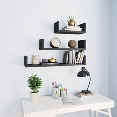 Shelf Set of 3 Gray Engineered wood Various sizes up to 23.6 in