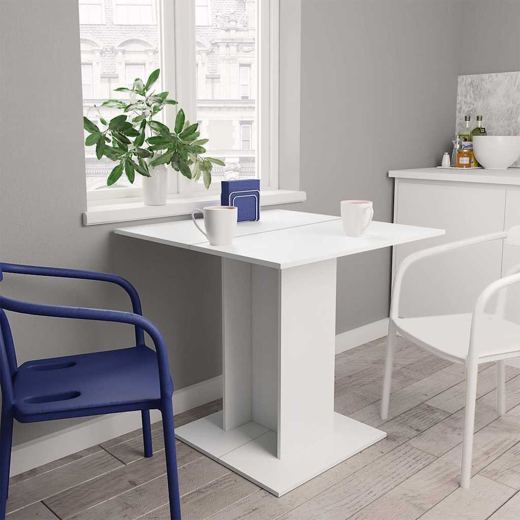Dining Table White Engineered wood Medium Simple Dining Table