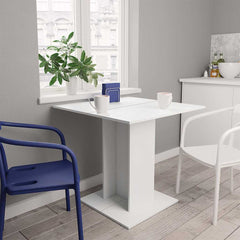 Dining Table White Engineered wood Medium Simple Dining Table