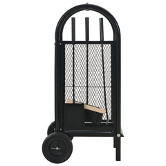 Firewood Cart Black 11.8x13.8x31.9 Steel