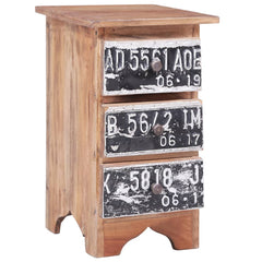 Bedside Cabinet Natural mahogany Solid mahogany wood, iron