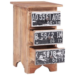 Bedside Cabinet Natural mahogany Solid mahogany wood, iron