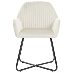 Dining Chairs 6 pcs Cream Velvet