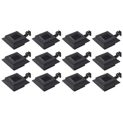 Outdoor Solar Lamps 12 pcs LED Square 4.7 Black