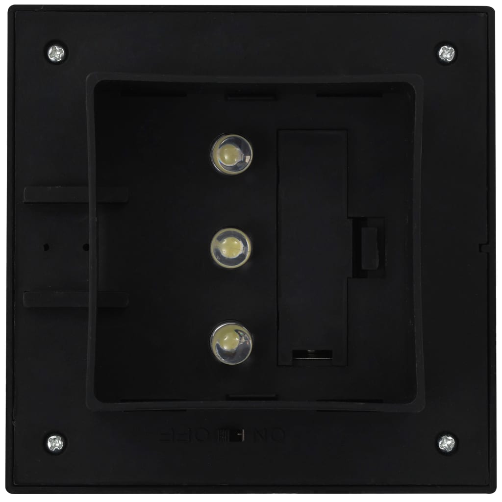 Outdoor Solar Lamps 12 pcs LED Square 4.7 Black