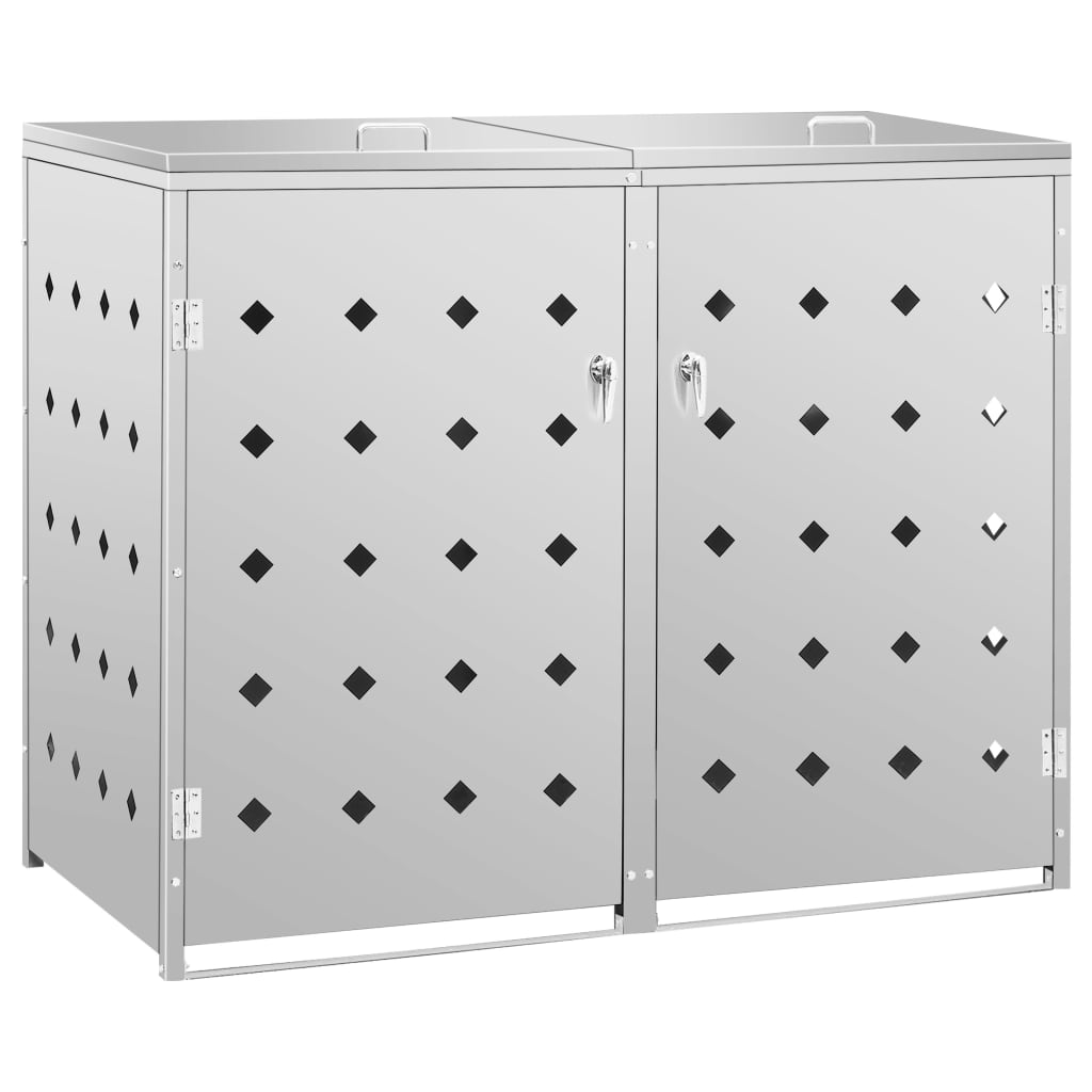 Double Wheelie Bin Shed 63.4 gal Stainless Steel