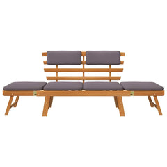 Outdoor Sun Bed Brown frame, Dark Grey cushion