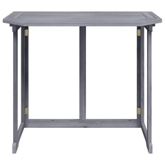 Balcony Table Grey Solid Acacia Wood 35.4 x 19.7 x 29.1 in