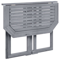 Balcony Table Grey Solid Acacia Wood 35.4 x 19.7 x 29.1 in