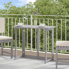 Balcony Table Grey Solid Acacia Wood 35.4 x 19.7 x 29.1 in