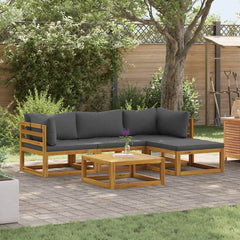 Garden Lounge Set Natural wood Solid acacia wood 5 Piece Set