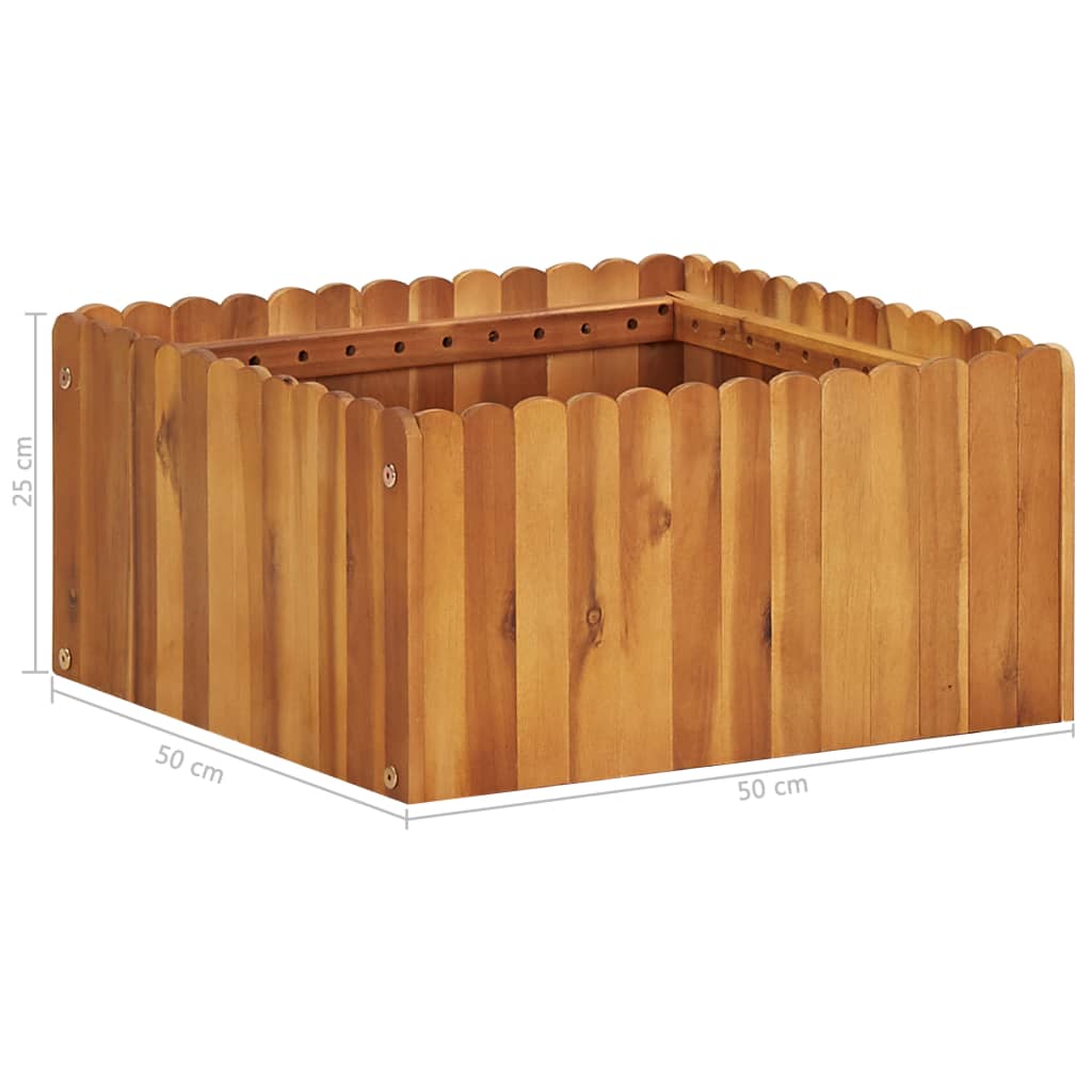 Garden Raised Bed 19.6x19.6x9.8 Solid Acacia Wood