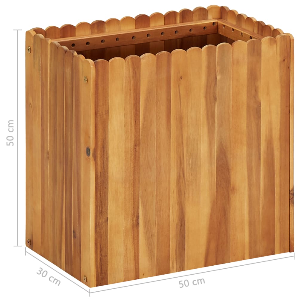 Garden Raised Bed 19.6x11.8x19.6 Solid Acacia Wood