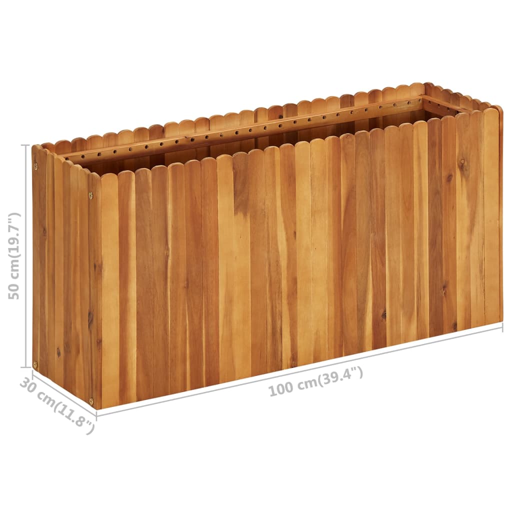 Garden Raised Bed 39.3x11.8x19.6 Solid Acacia Wood