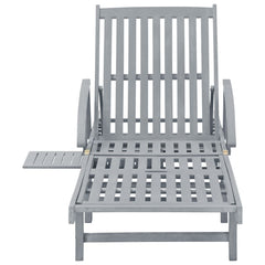 Sunlounger Grey Solid acacia wood Extra Long