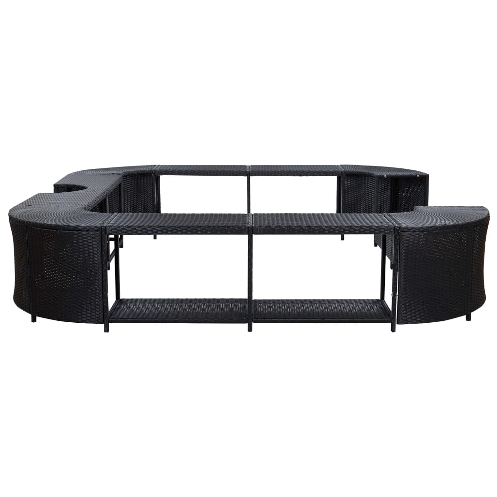 Square Spa Surround Black 105.5x105.5x21.7 Poly Rattan