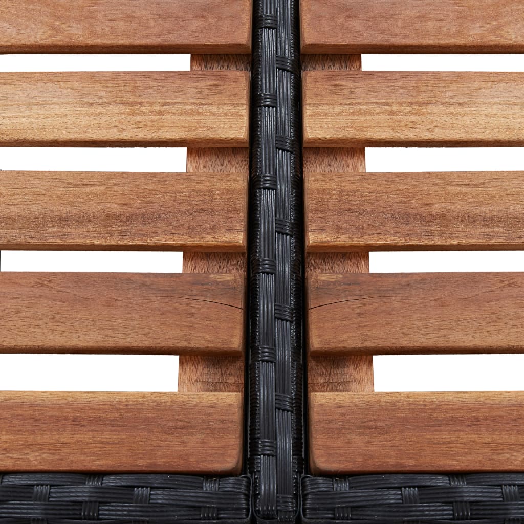 Square Spa Surround Black 105.5x105.5x21.7 Poly Rattan