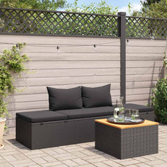 Sun Lounger Black Poly rattan, Powder-coated steel