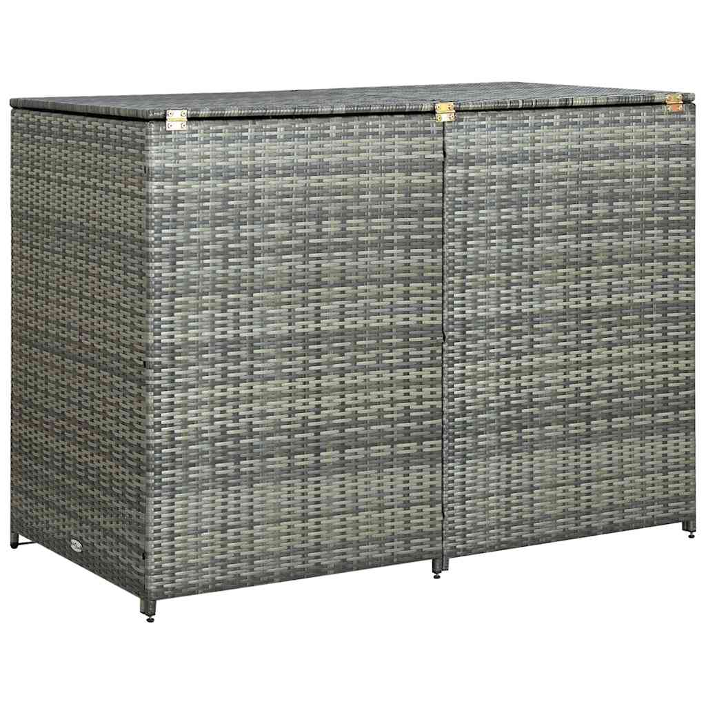 Double Wheelie Bin Shed Poly Rattan Anthracite 58.3x30.3x43.7
