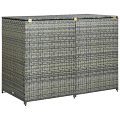 Double Wheelie Bin Shed Poly Rattan Anthracite 58.3x30.3x43.7