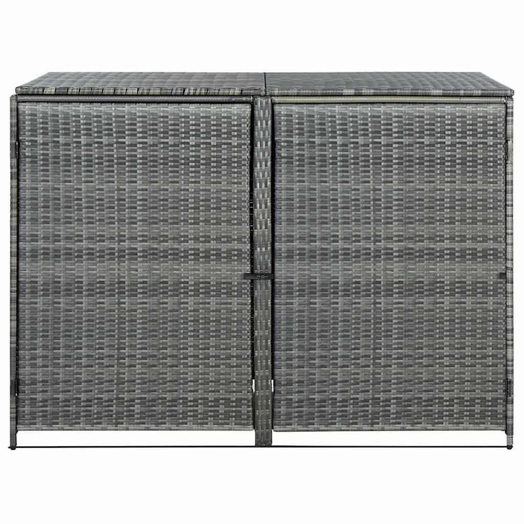 Double Wheelie Bin Shed Poly Rattan Anthracite 58.3x30.3x43.7